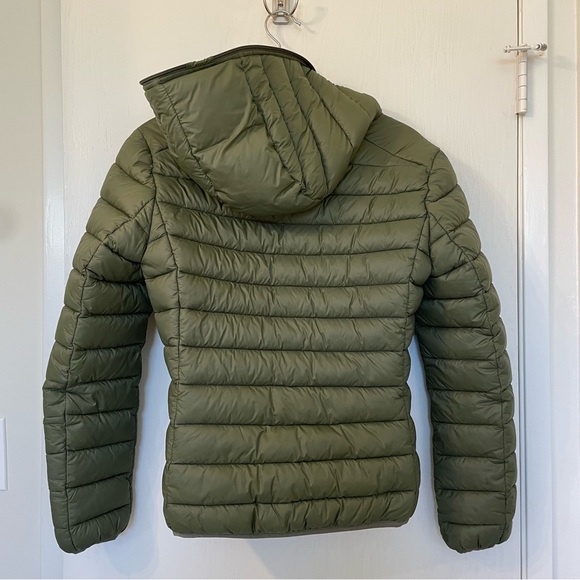EUC Save The Duck Ultra Light Jacket 100% Animal Free Women’s 1/S Olive Green - Picture 2 of 5